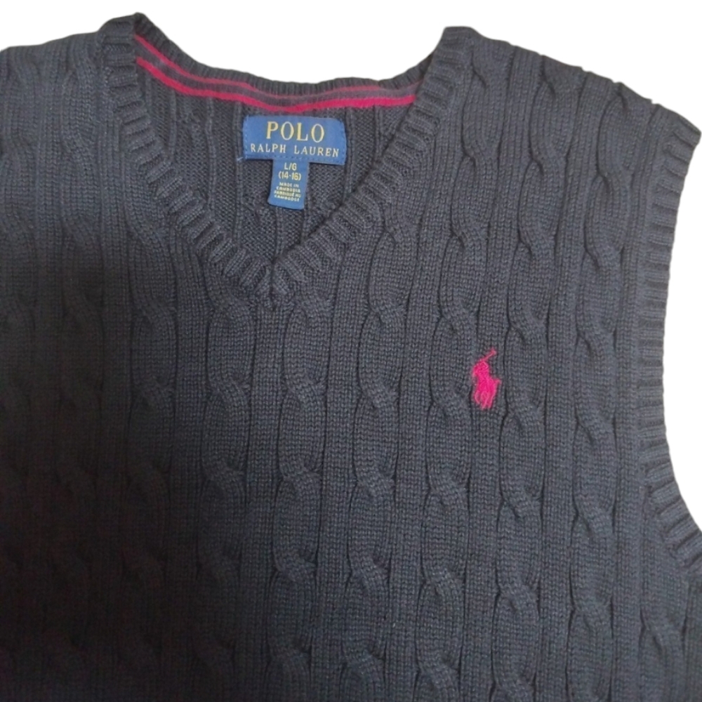 Boys Polo Ralph Lauren sweater vest size large - Picture 2 of 3